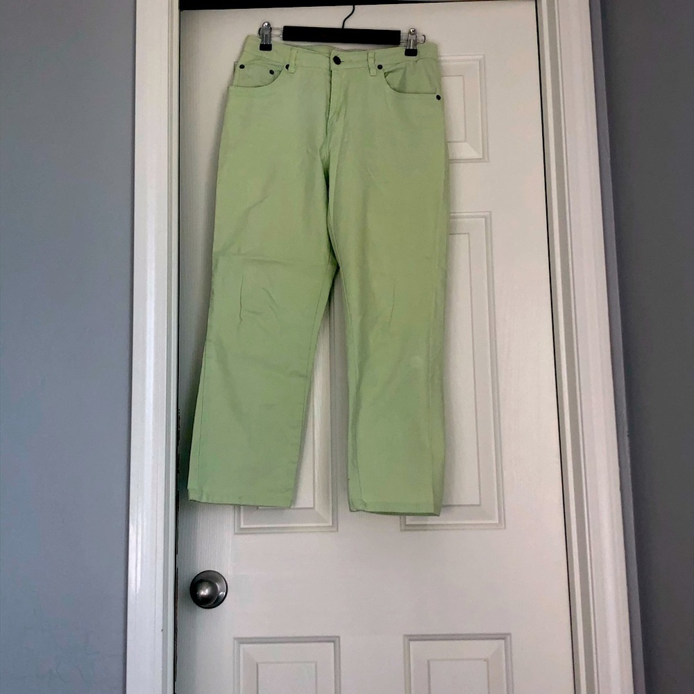 Green jean pants